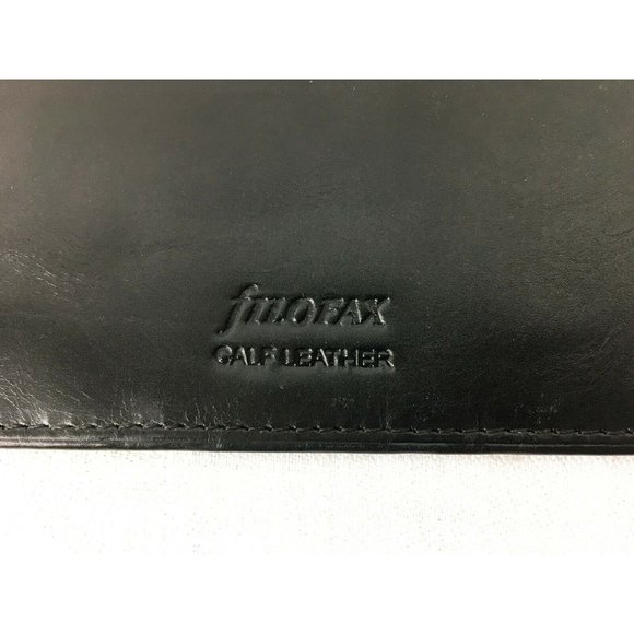 4 x 6 Flat Vintage Filofax Calf Leather Slim Card Case Wallet Black - Picture 7 of 7